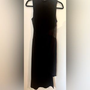SEXY (But Comfy) Black Bebe Dress With Sheer Side Panel, Medium